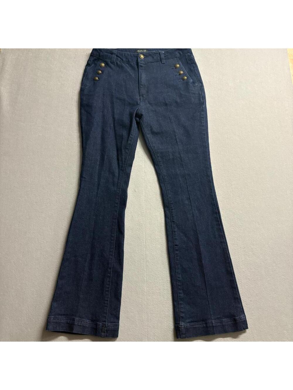 Rachel Zoe Womens Sailor Jeans Size 6 Blue Denim High Rise Flare Leg Stretch